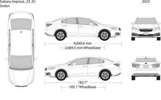 2023 Subaru Impreza vector wrap template, Design-Ready PDF - GravBase