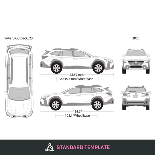 2023 Subaru Outback vector wrap template, Design-Ready PDF - GravBase