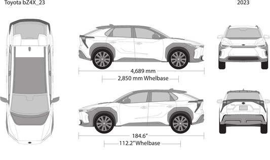 2023 Toyota Bz4X vector wrap template, Design-Ready PDF - GravBase