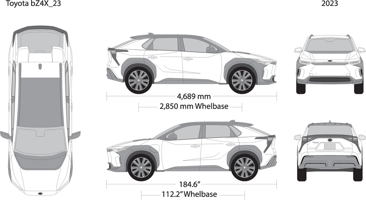 2023 Toyota Bz4X V23 Vehicle Wrap Template