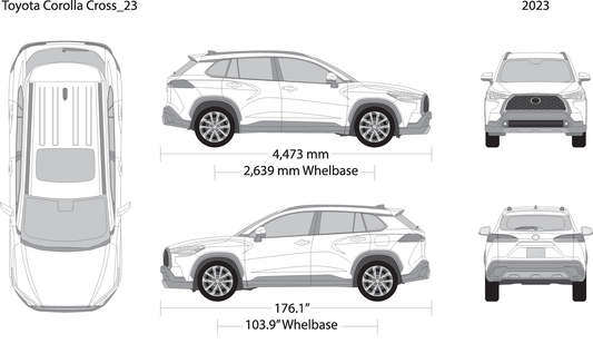2023 Toyota Corolla Cross V23 Vehicle Wrap Template
