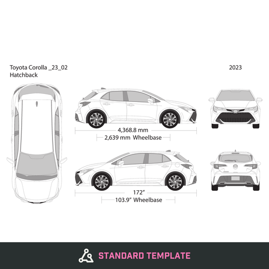 2023 Toyota Corolla vector wrap template V02, Design-Ready PDF - GravBase