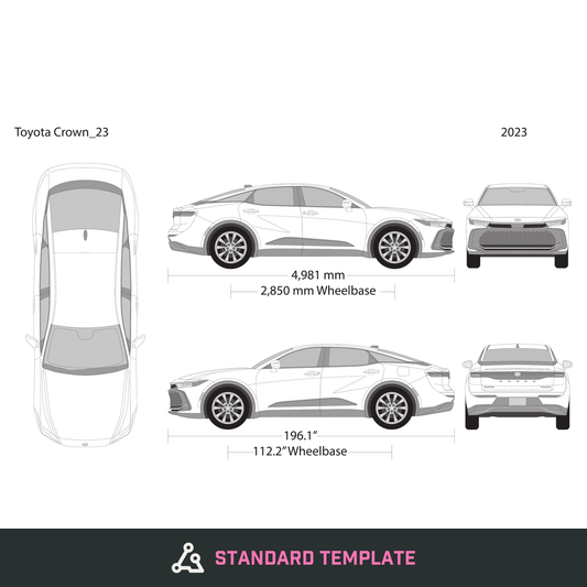 2023 Toyota Crown vector wrap template, Design-Ready PDF - GravBase