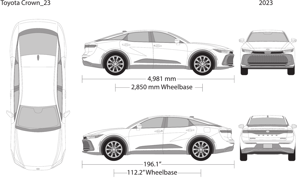 2023 Toyota Crown vector wrap template, Design-Ready PDF - GravBase