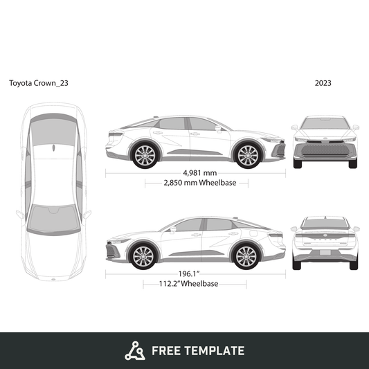 2023 Toyota Crown free vector vehicle wrap template - GravBase
