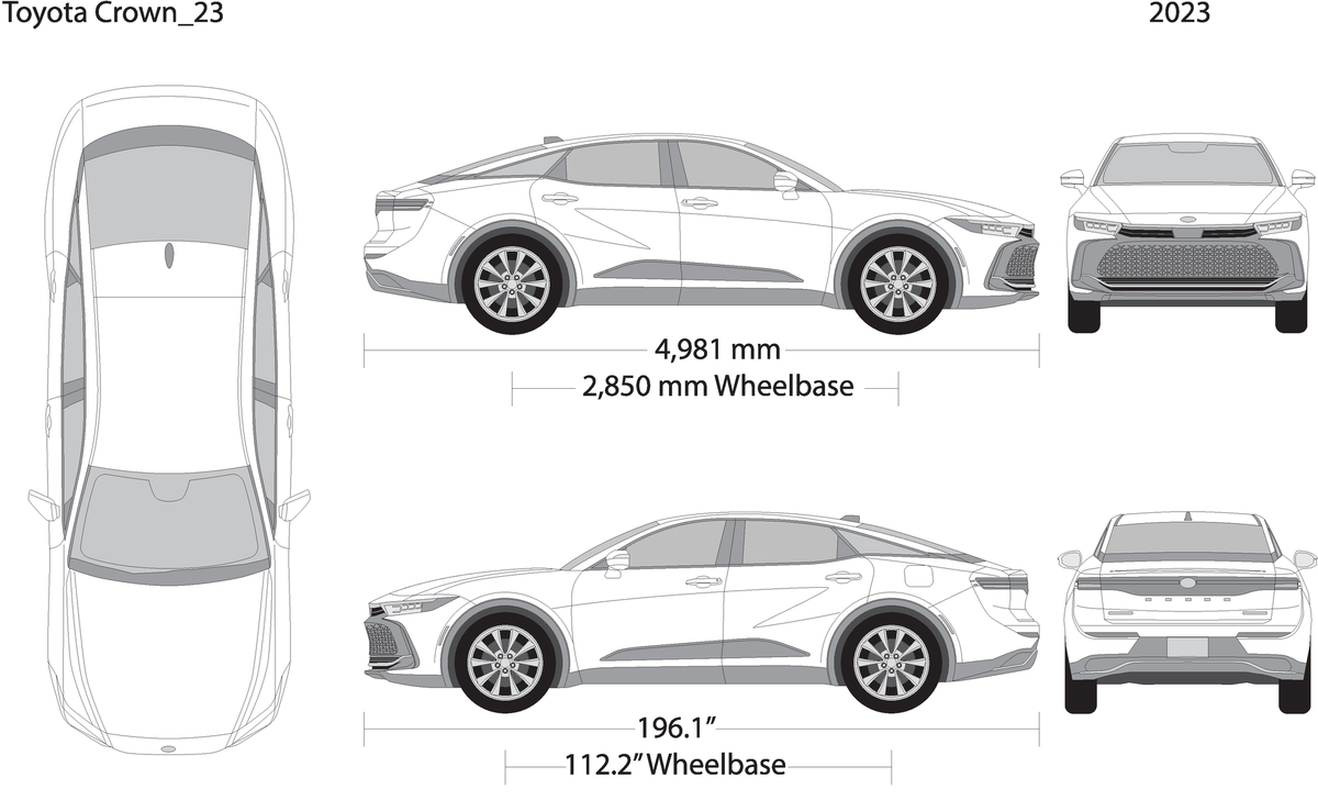 2023 Toyota Crown V23 Vehicle Wrap Template