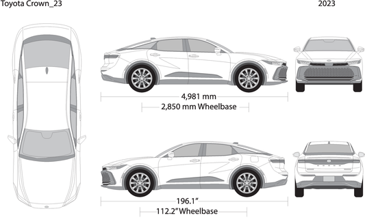 2023 Toyota Crown V23 Vehicle Wrap Template