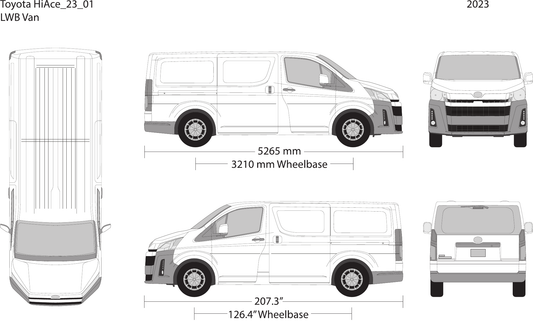2023 Toyota Hiace vector wrap template V01, Design-Ready PDF - GravBase
