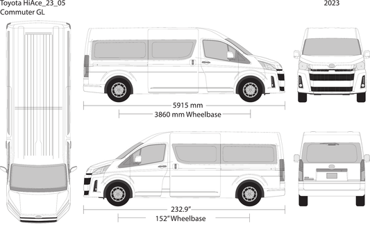 2023 Toyota Hiace vector wrap template V05, Design-Ready PDF - GravBase