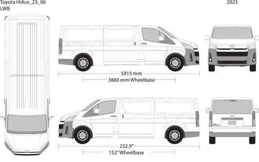 2023 Toyota Hiace vector wrap template V06, Design-Ready PDF - GravBase