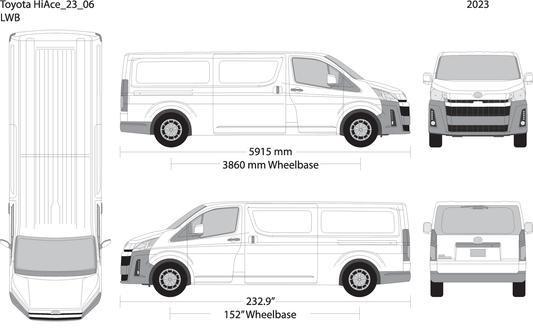 2023 Toyota Hiace V06 Vehicle Wrap Template