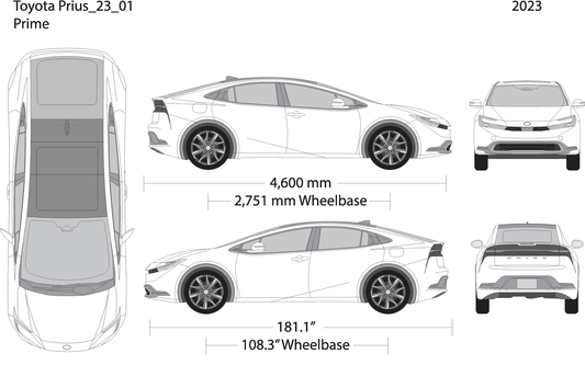 2023 Toyota Prius V01 Vehicle Wrap Template