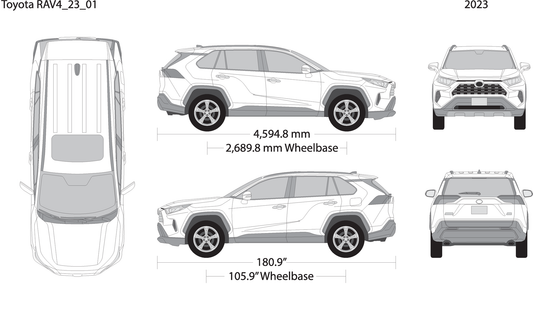 2023 Toyota Rav4 V23 Vehicle Wrap Template