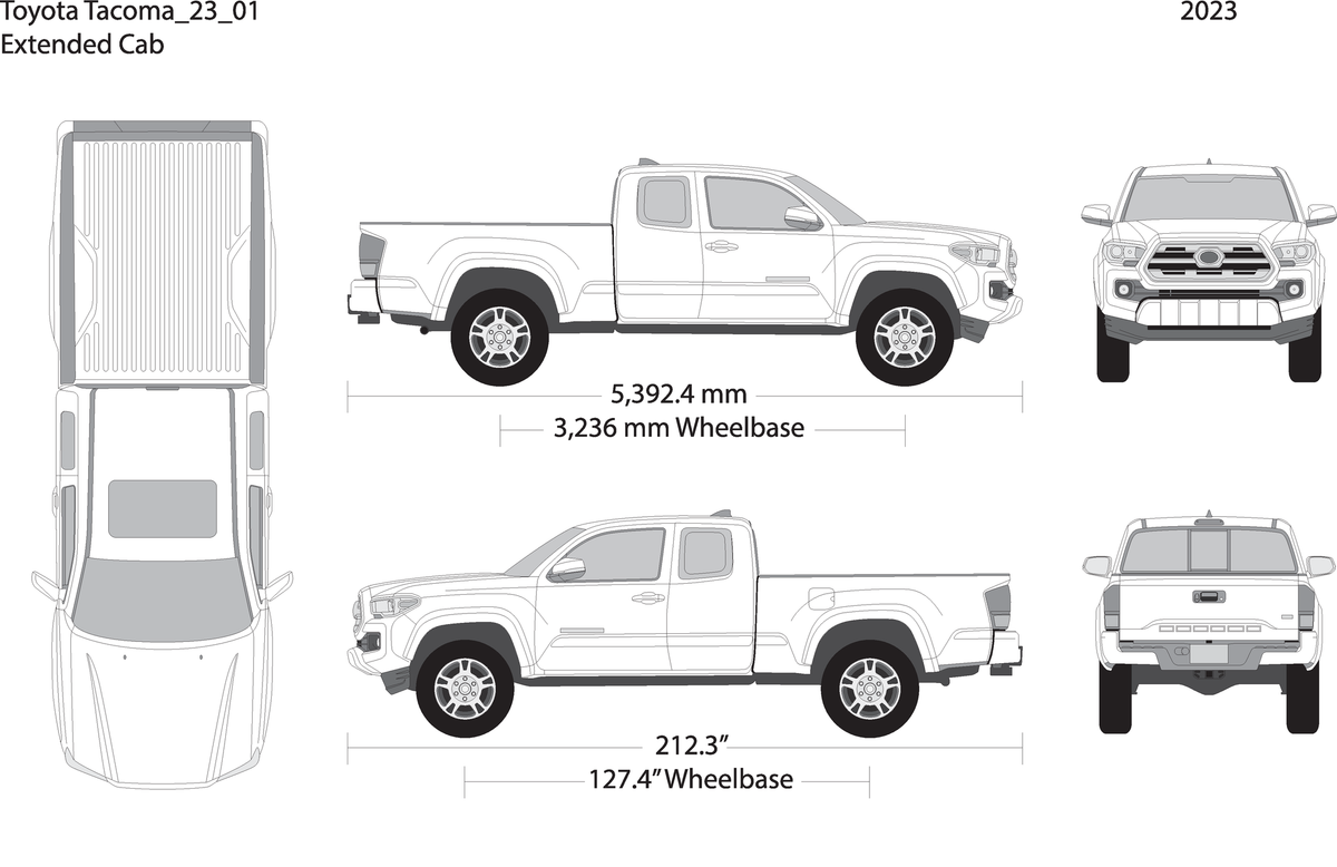 2023 Toyota Tacoma V01 Vehicle Wrap Template