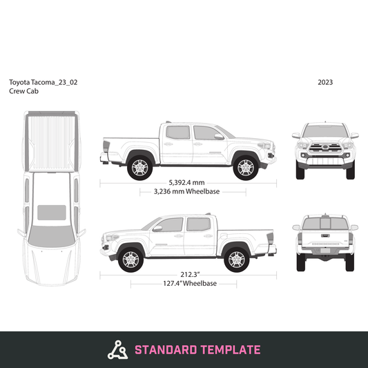 2023 Toyota Tacoma vector wrap template V02, Design-Ready PDF - GravBase