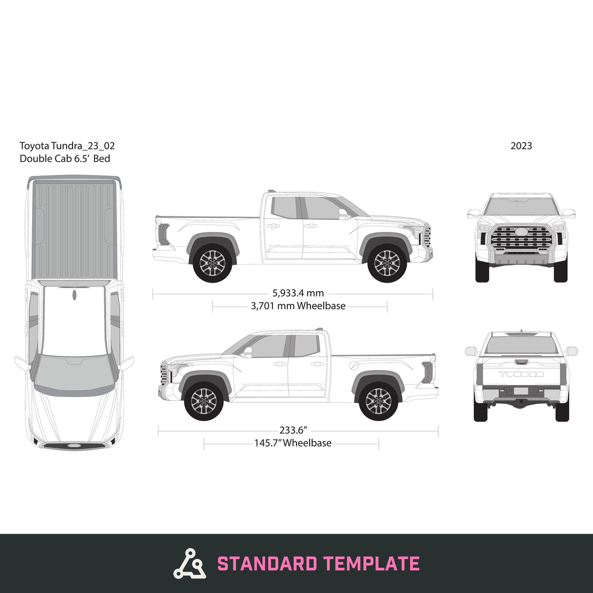 2023 Toyota Tundra vector wrap template V02, Design-Ready PDF - GravBase