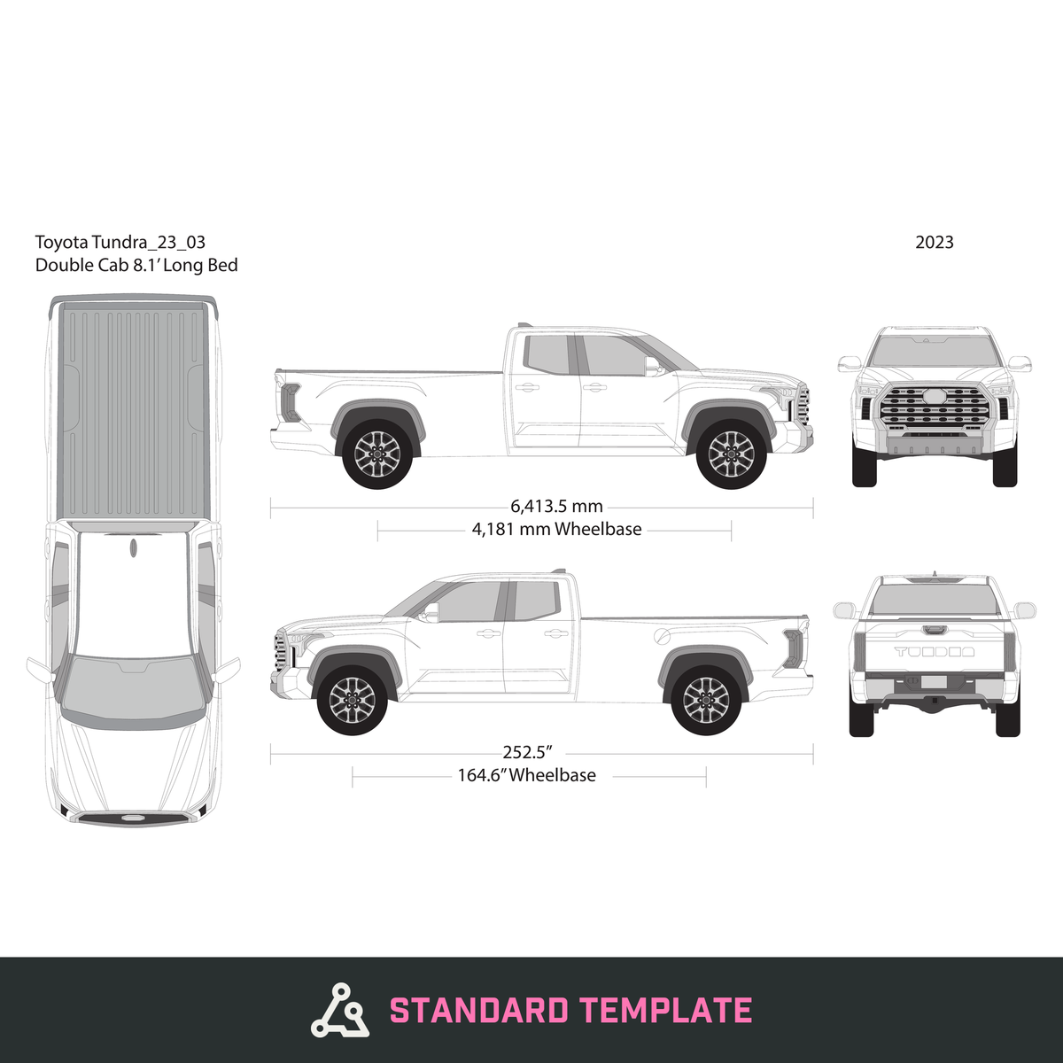 2023 Toyota Tundra vector wrap template V03, Design-Ready PDF - GravBase