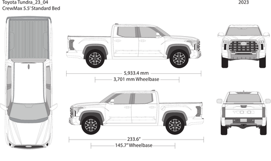 2023 Toyota Tundra vector wrap template V04, Design-Ready PDF - GravBase