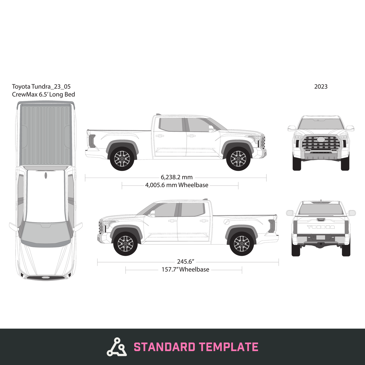 2023 Toyota Tundra vector wrap template V05, Design-Ready PDF - GravBase