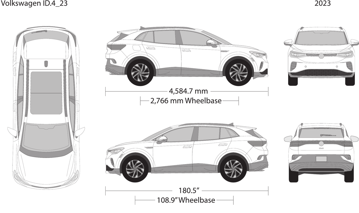 2023 Volkswagen ID 4 vector wrap template, Design-Ready PDF - GravBase