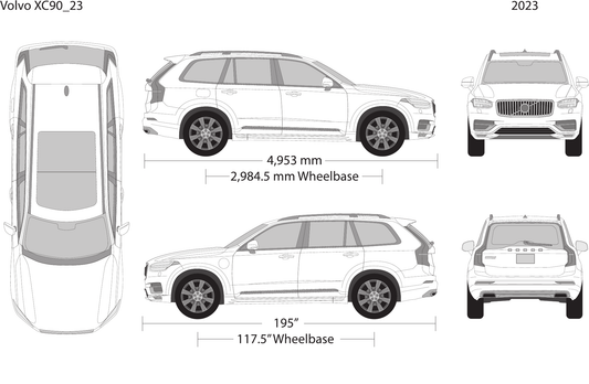 2023 Volvo XC90 vector wrap template, Design-Ready PDF - GravBase