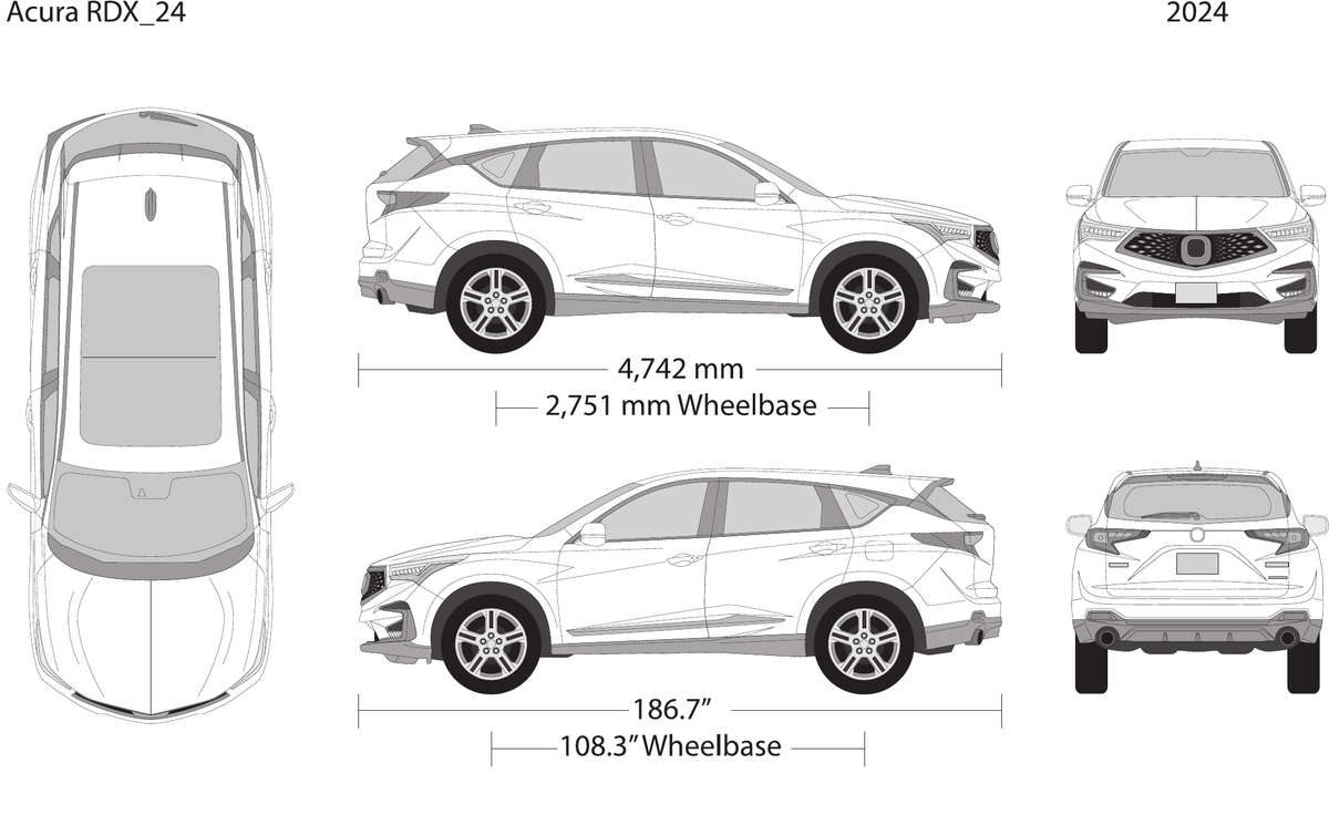 2024 Acura RDX vector wrap template, Design-Ready PDF - GravBase