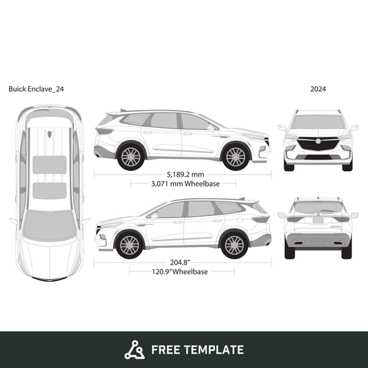 2024 Buick Enclave free vector vehicle wrap template - GravBase