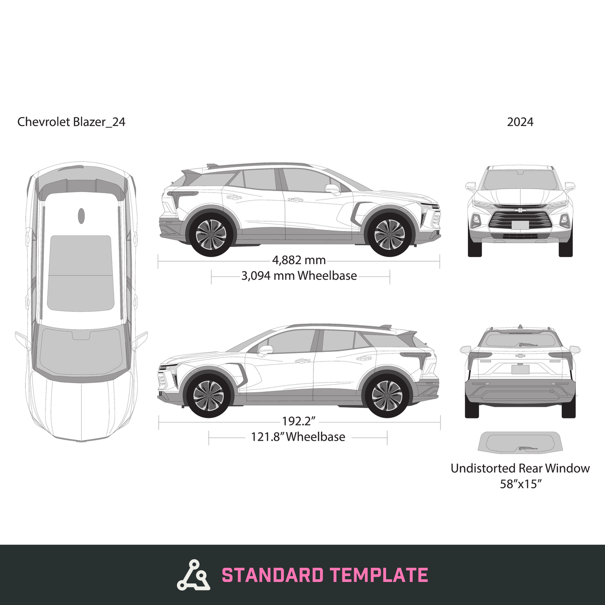 2024 Chevy Blazer EV vector wrap template, Design-Ready PDF - GravBase