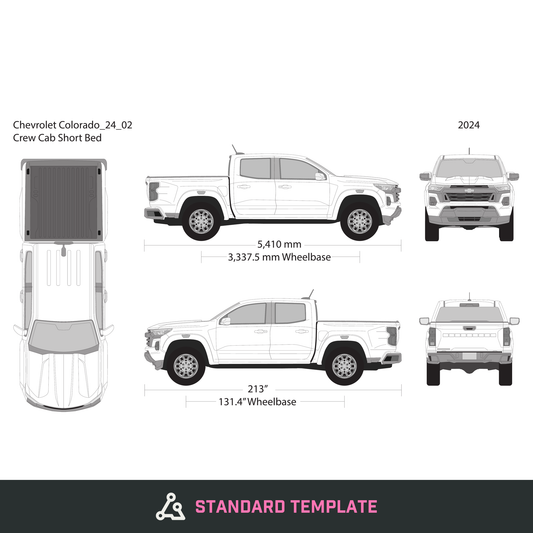 2024 Chevy Colorado vector wrap template, Design-Ready PDF - GravBase