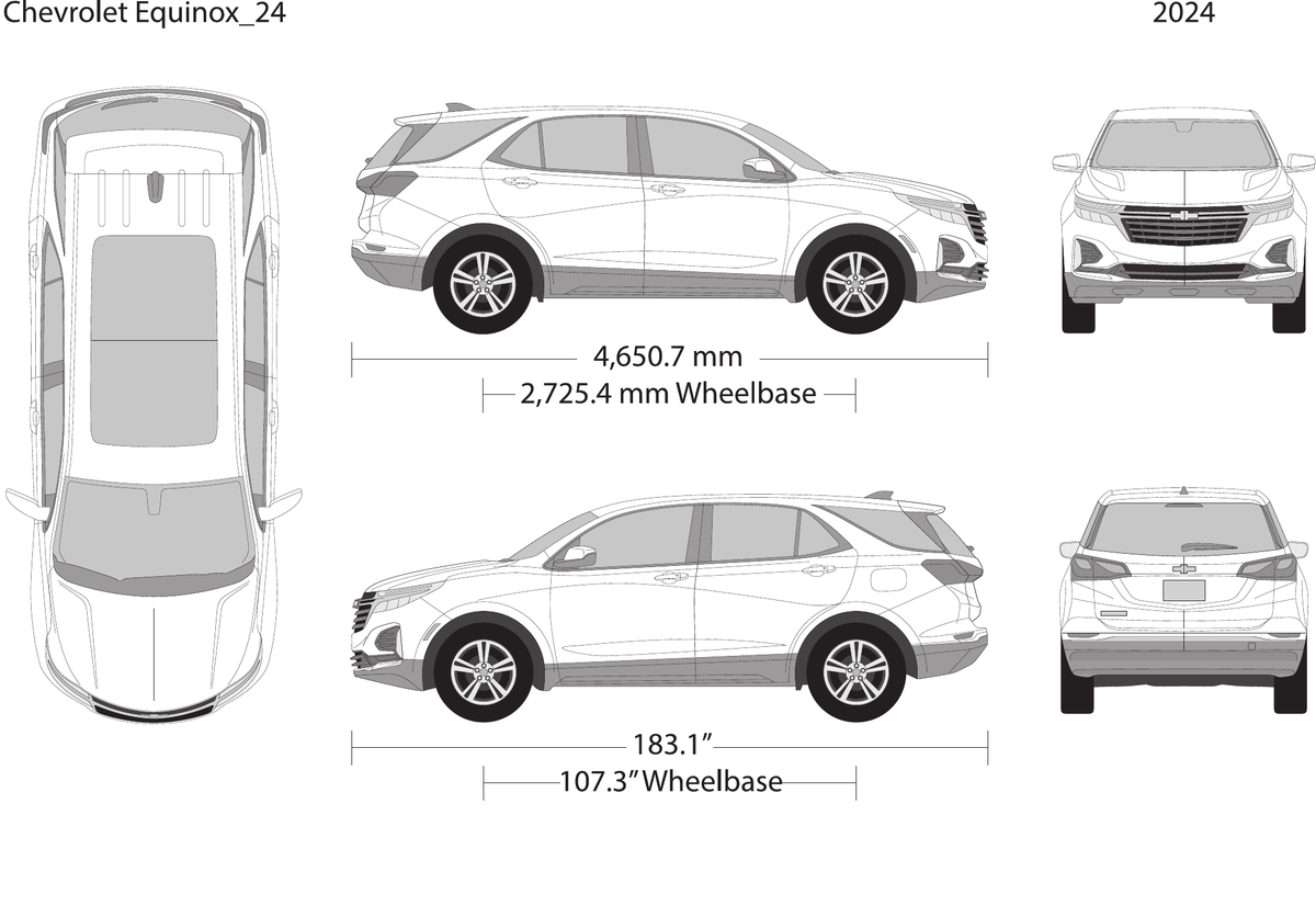 2024 Chevy Equinox vector wrap template, Design-Ready PDF - GravBase