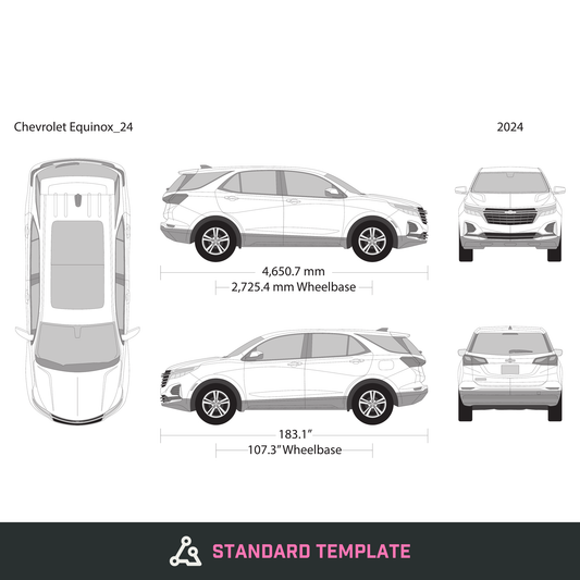 2024 Chevy Equinox vector wrap template, Design-Ready PDF - GravBase