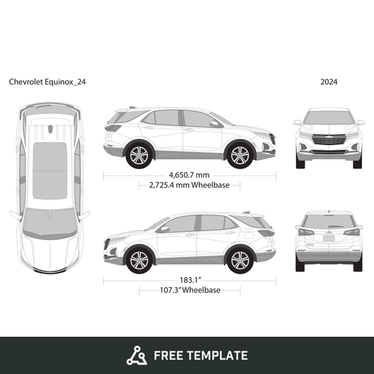 2024 Chevy Equinox free vector vehicle wrap template - GravBase