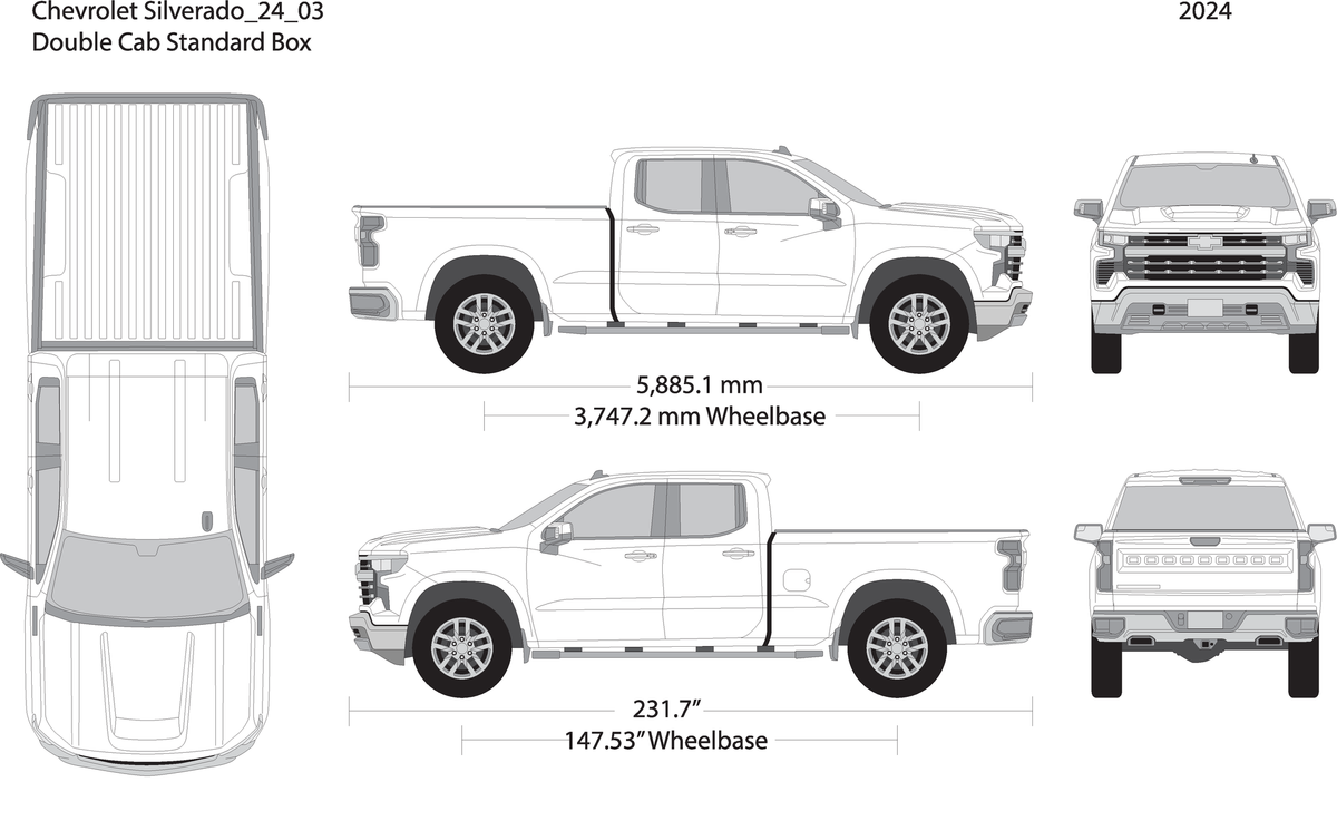 2024 Chevy Silverado 1500 V03 Vehicle Wrap Template