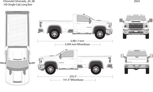 2024 Chevy Silverado 2500-3500 HD Vector Wrap Template - GravBase