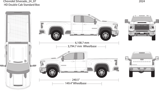 2024 Chevy Silverado 2500-3500 HD Vector Wrap Template - GravBase