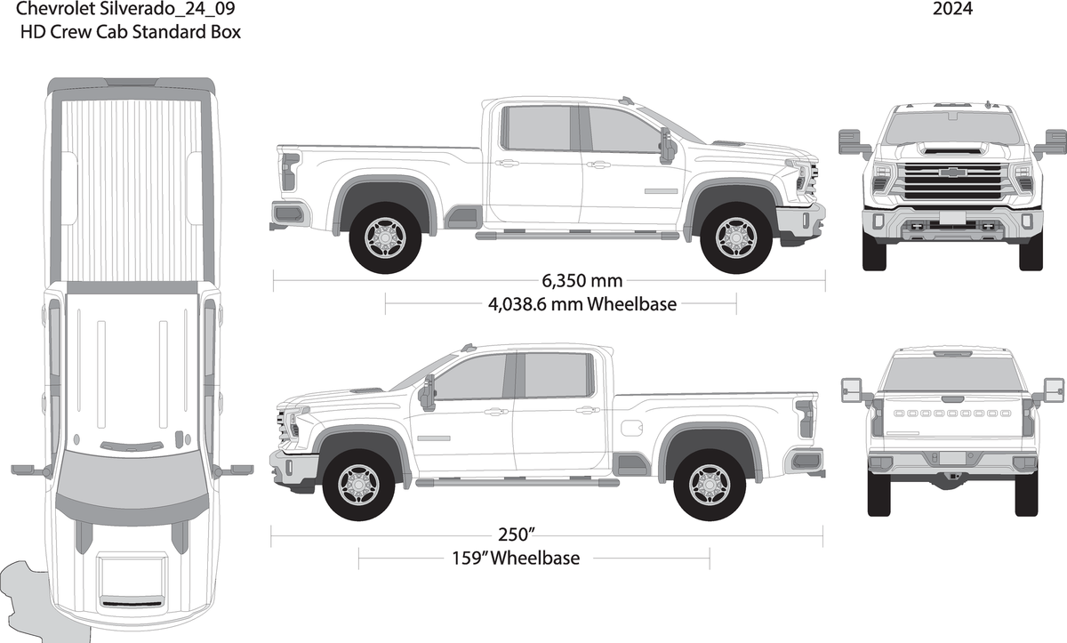 2024 Chevy Silverado 2500 3500 Hd V09 Vehicle Wrap Template