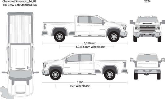 2024 Chevy Silverado 2500 3500 Hd V09 Vehicle Wrap Template