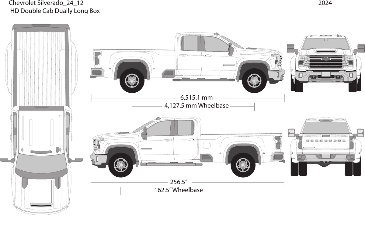 2024 Chevy Silverado 2500-3500 HD Vector Wrap Template - GravBase