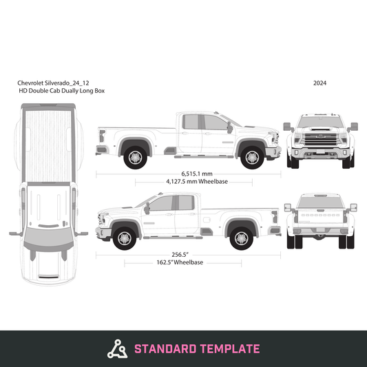 2024 Chevy Silverado 2500-3500 HD vector wrap template V12, Design-Ready PDF - GravBase