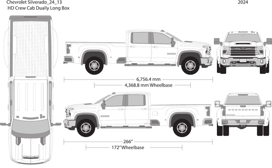 2024 Chevy Silverado 2500-3500 HD Vector Wrap Template - GravBase