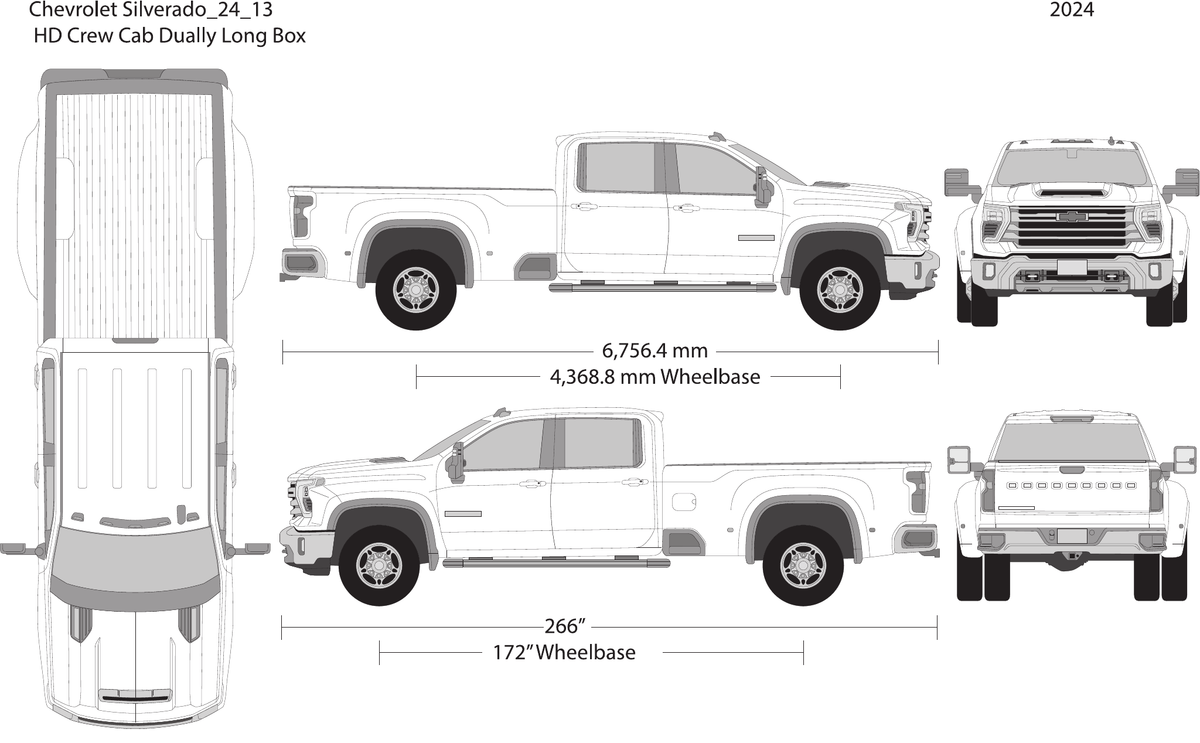 2024 Chevy Silverado 2500-3500 HD vector wrap template V13, Design-Ready PDF - GravBase