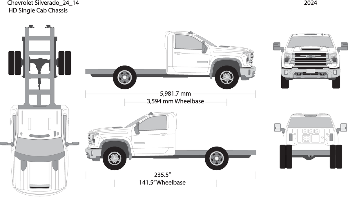 2024 Chevy Silverado 2500 3500 Hd V14 Vehicle Wrap Template