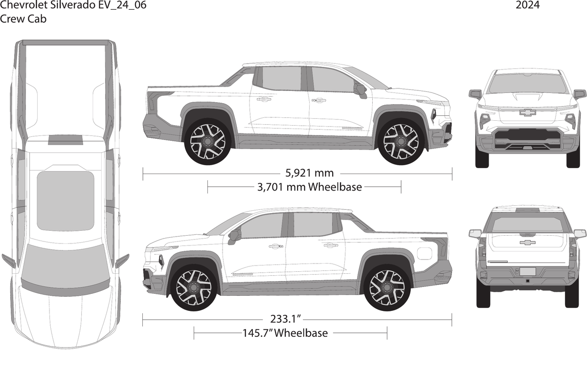 2024 Chevy Silverado EV vector wrap template, Design-Ready PDF - GravBase