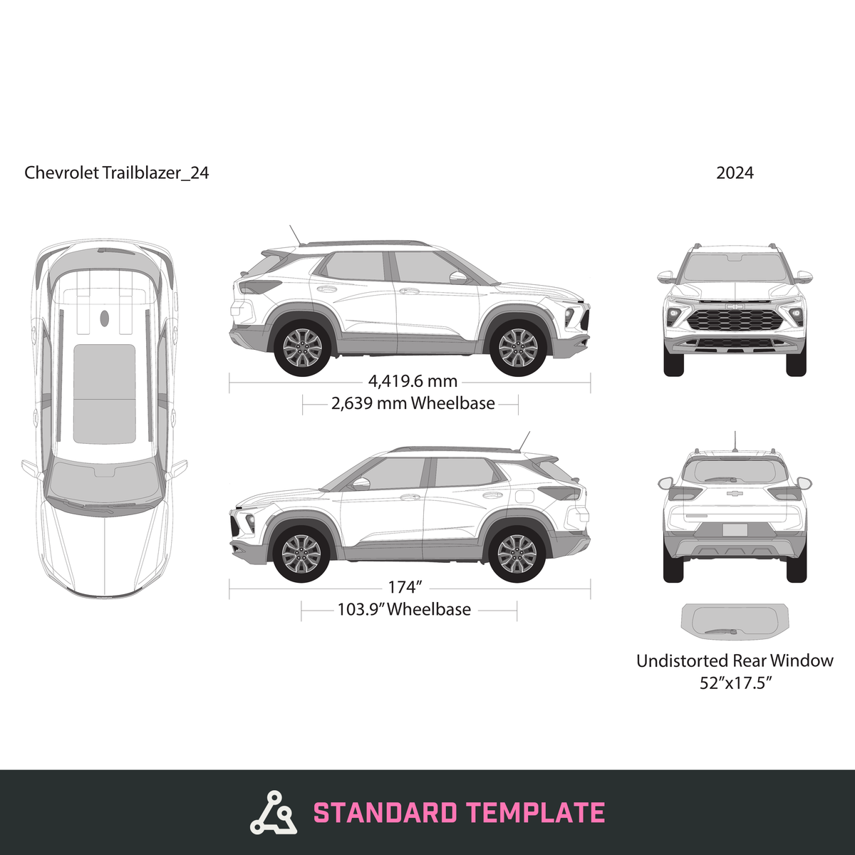 2024 Chevy Trailblazer vector wrap template, Design-Ready PDF - GravBase