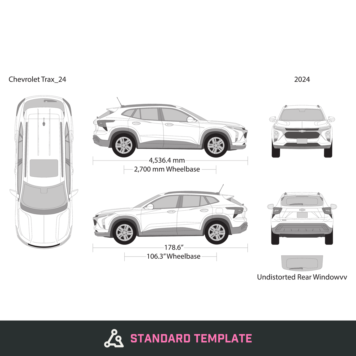 2024 Chevy Trax vector wrap template, Design-Ready PDF - GravBase