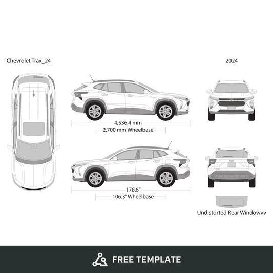 2024 Chevy Trax free vector vehicle wrap template - GravBase