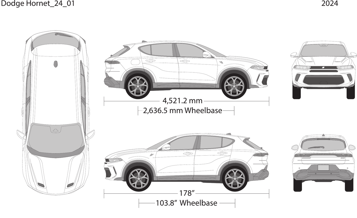 2024 Dodge Hornet vector wrap template, Design-Ready PDF - GravBase