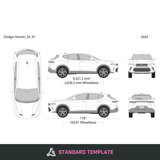 2024 Dodge Hornet vector wrap template, Design-Ready PDF - GravBase