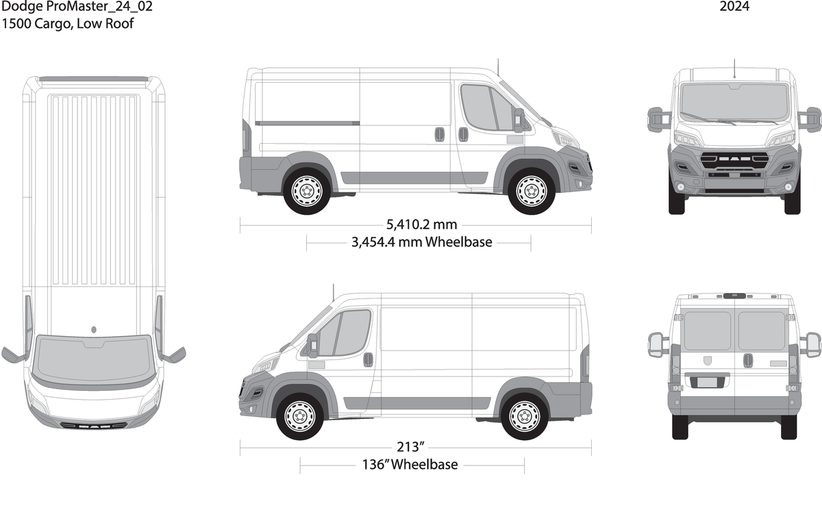 2024 Dodge Promaster V02 Vehicle Wrap Template