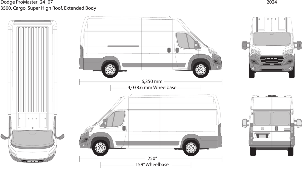 2024 Dodge Promaster vector wrap template V07, Design-Ready PDF - GravBase